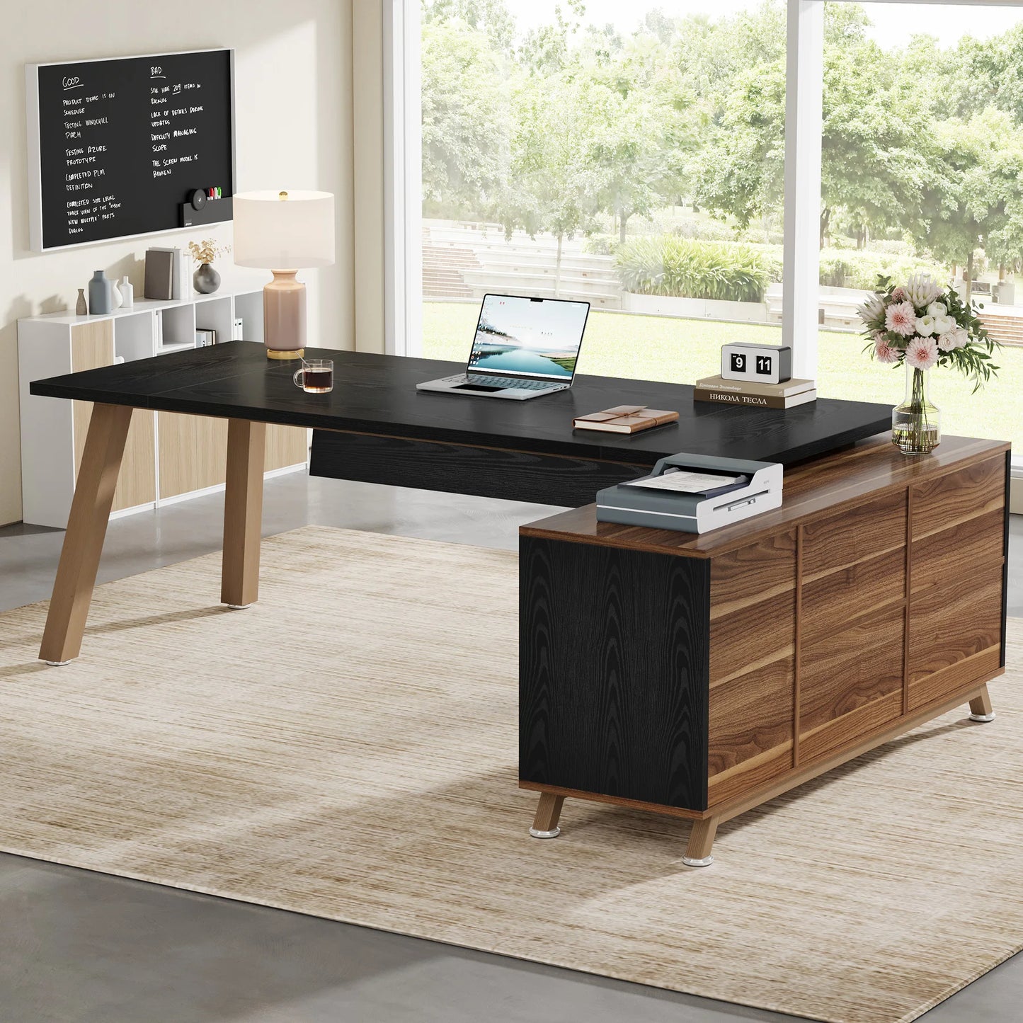 Tribesigns 78.7-Inch Executive Office Desk, L-Shaped Desk