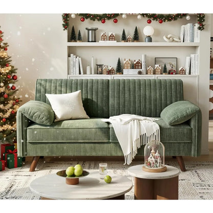 64.5" Loveseat Sofa, Chenille, with Padded Arms