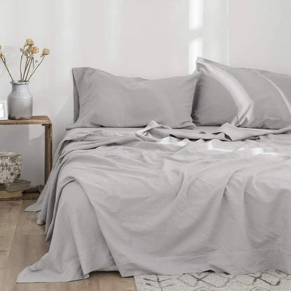 3/4Pcs Solid Color Belgian Linen Cotton