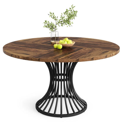 Round Dining Table for 4-6 People, 47-Inch