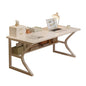 80x50x75cm Modern Large Home Office Desk,Simple Executive Writing Table with Storage,Metal Wooden Study Work PC Gaming Table