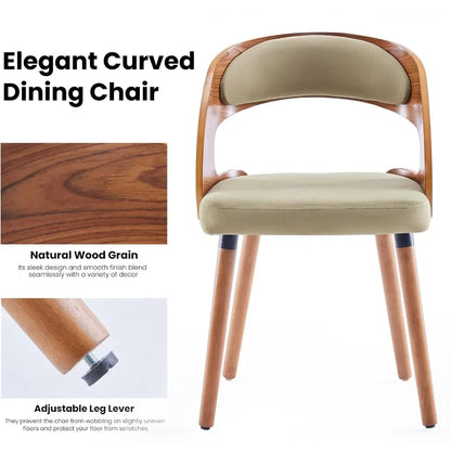 Modern Wood Dining Chairs Set of 4 Upholstered