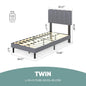 Wooden Solid Bed Frame with Fabric Upholstered