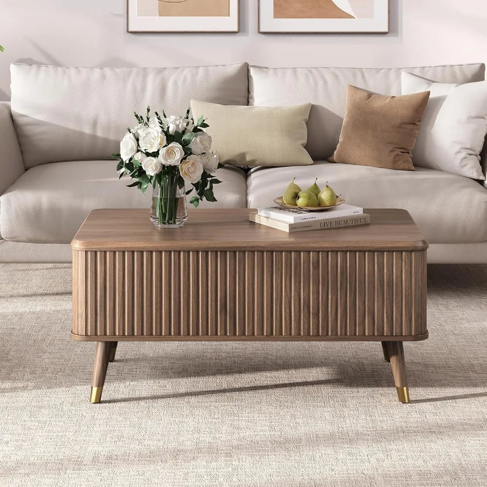 Lift Top Coffee Table with Storage, Mid Century Modern
