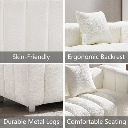 87.4'' Modern 3-Seater Sofa Bubble Couch, Velvet