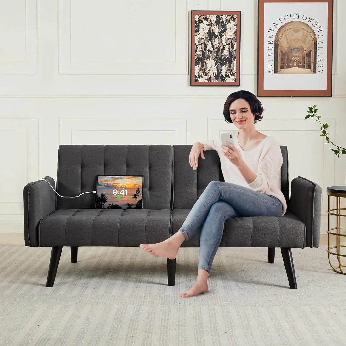 65in Convertible Futon Sofa Bed