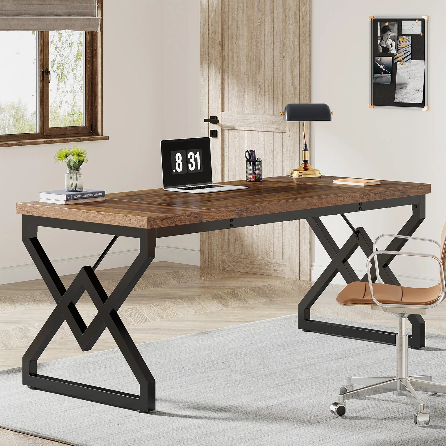 Tribesigns 63" Large Industrial Executive Desk