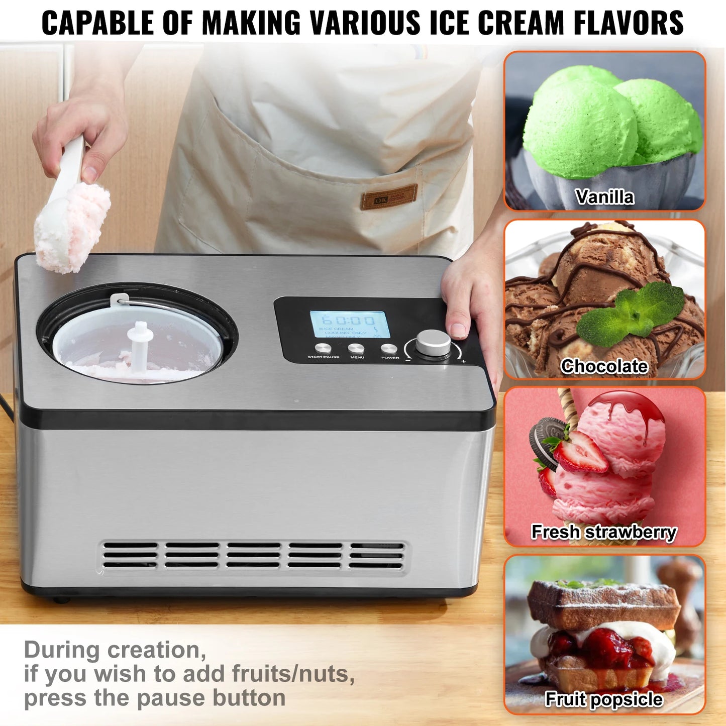 Automatic Ice Cream Maker with Built-in Compressor 2