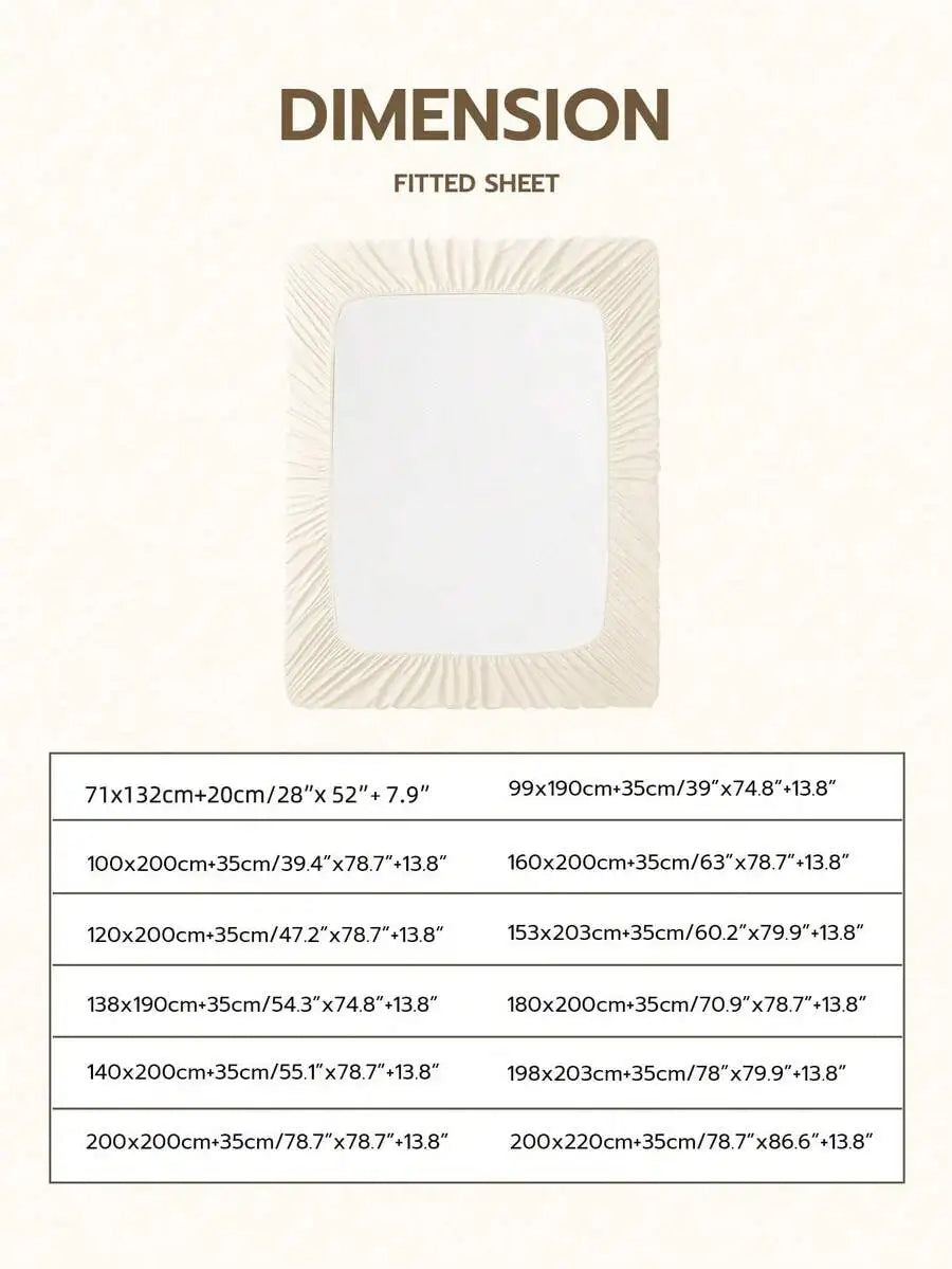 1PC Solid Color Fitted Sheet
