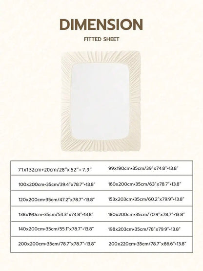 1PC Solid Color Fitted Sheet