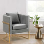 Mid-Century Velvet Accent Chair with Barrel Arms