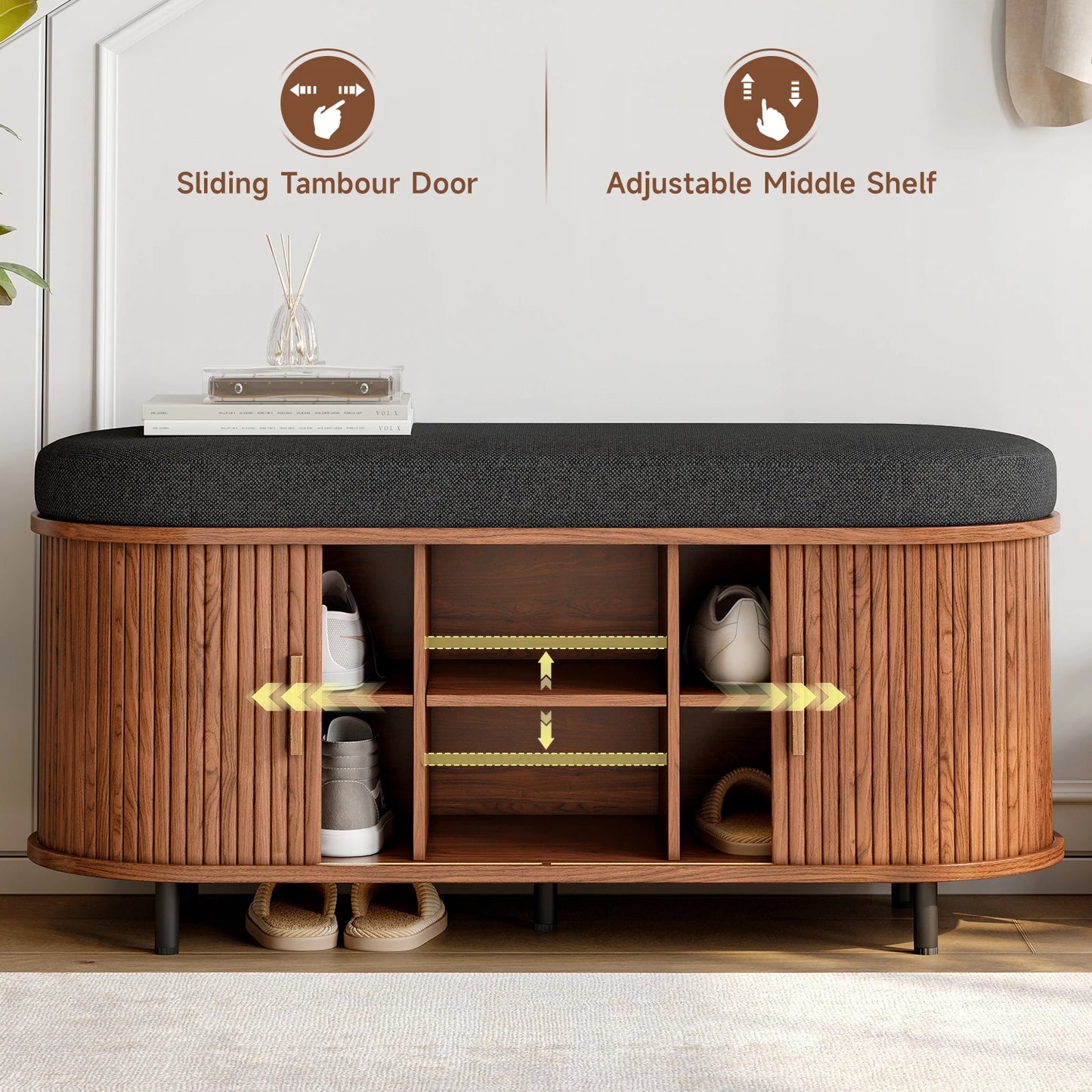 43.3 inch Shoe Storage Bench, 3 Tier