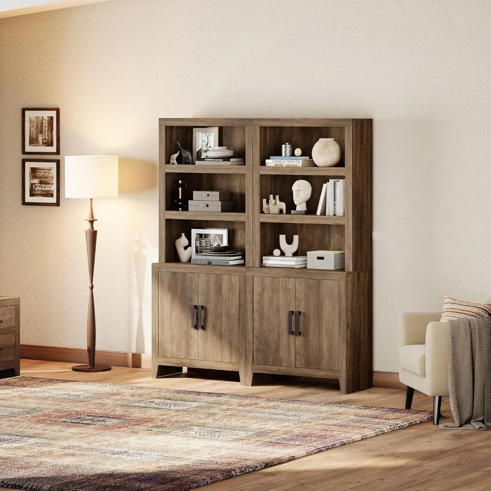 74" Tal Farmhouse Bookcase, Wooden