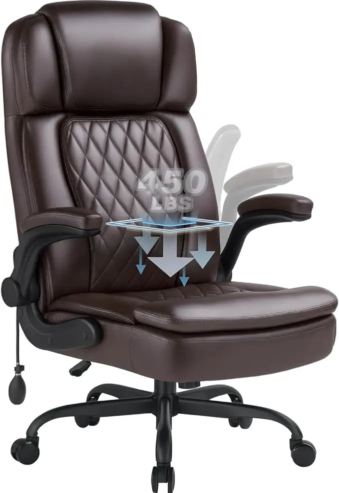 Heavy Duty, High Back Swivel Office Chair, Leather