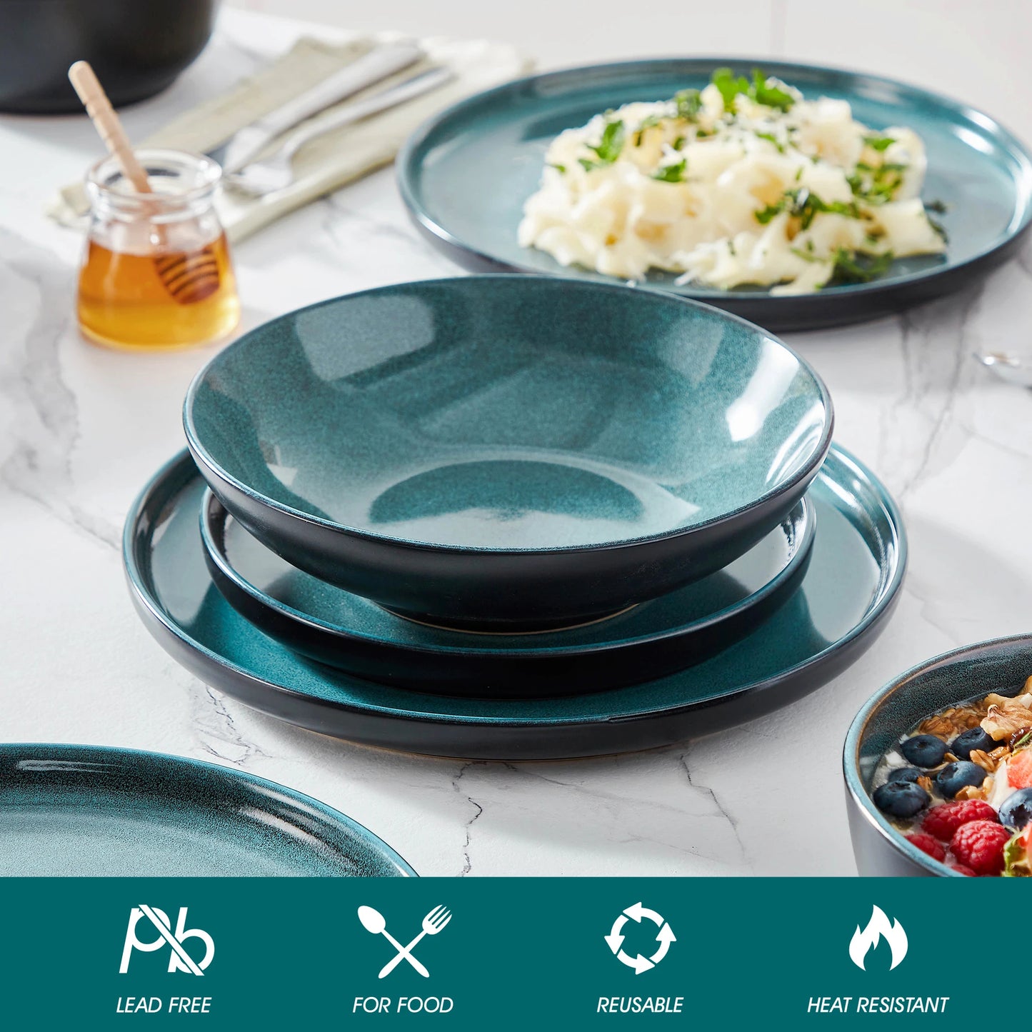 18/24 Piece Ceramic Dinnerware Set
