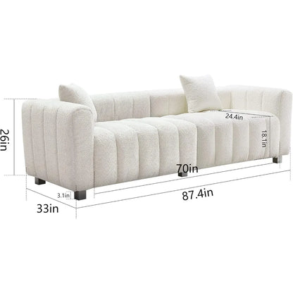 87.4'' Modern 3-Seater Sofa Bubble Couch, Velvet