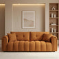 91.5" Mid-Century Modern Boucle Sofa Rolled Arms