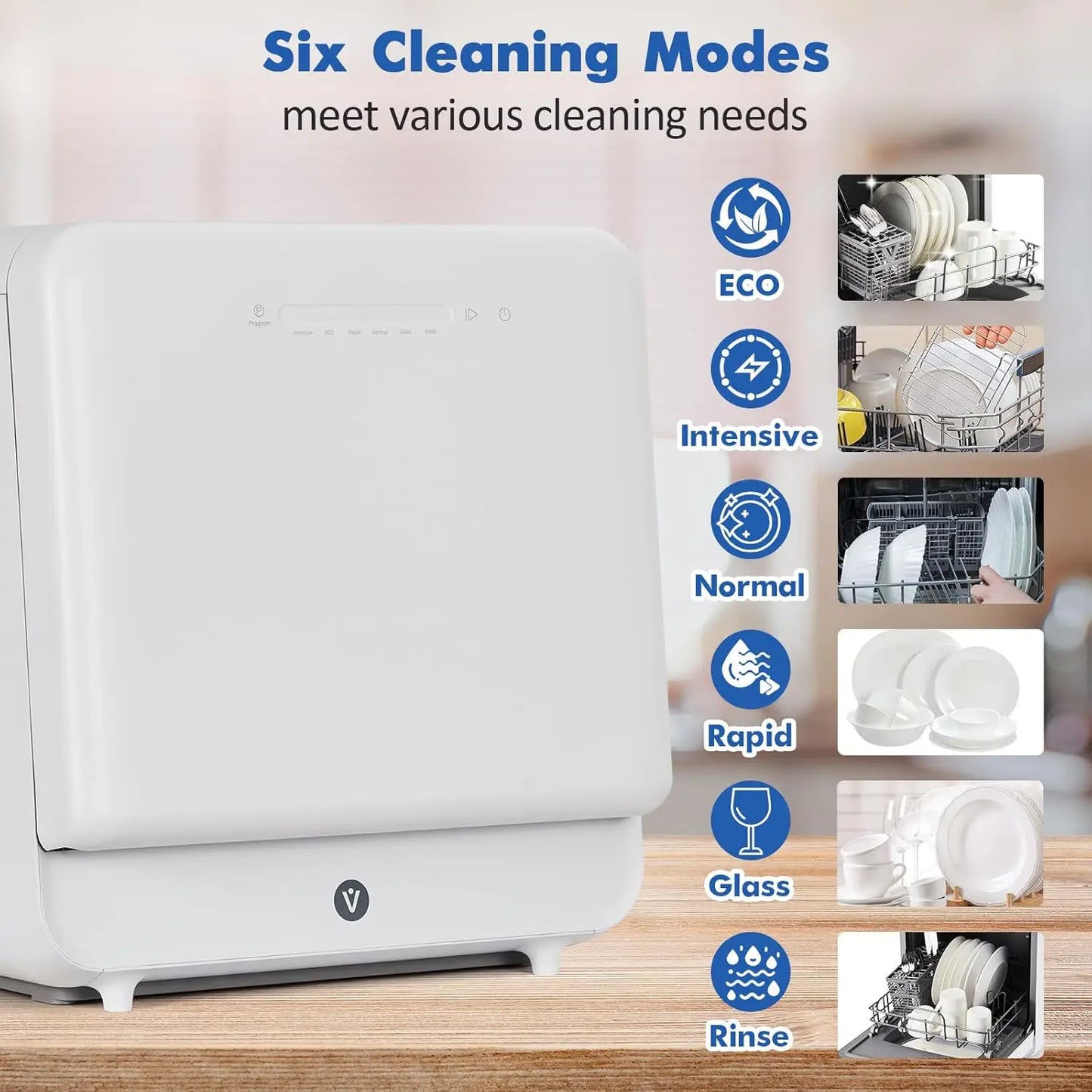 120V/900W Portable Dishwasher, Countertop