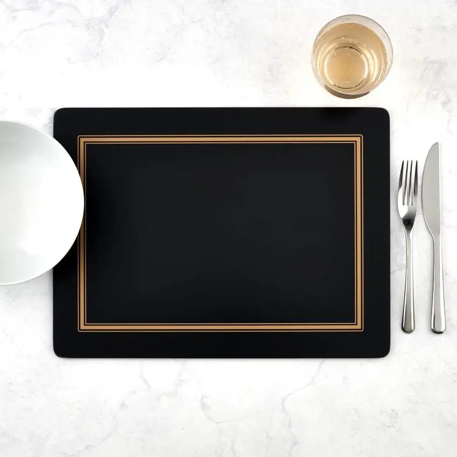 Classic Black Collection Placemats Set of 4