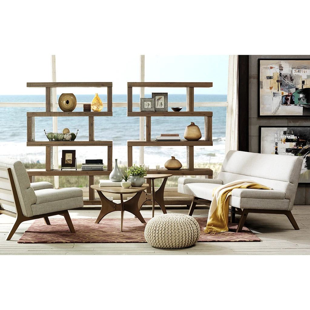 Rustic Wooden Small Triangular Side Table