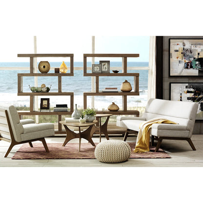 Rustic Wooden Small Triangular Side Table