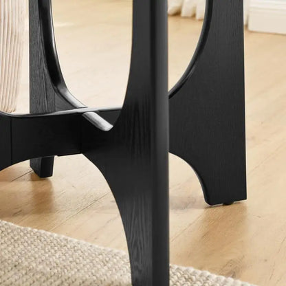 25" Round Wooden End Table, Side Table & Nightstand
