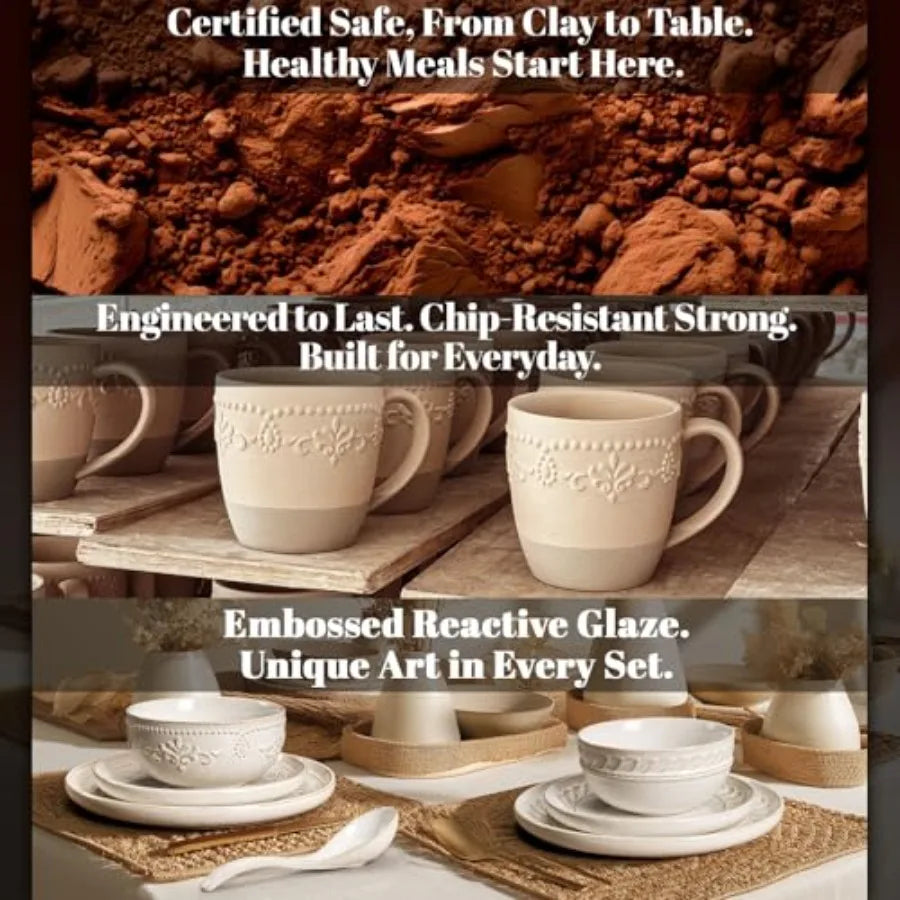 16 Pieces Dinnerware Sets Dish Set For 4