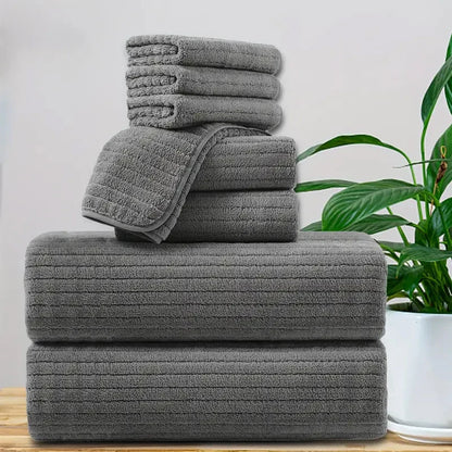 Bath Towel Set 8 Piece Absorbent Quick Dry Towels Daily