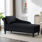 Velvet Chaise Lounge with Left Armrest, Lumbar Pillow Modern