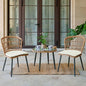 3 Piece Outdoor Wicker Bistro Set, Patio Conversation Sets