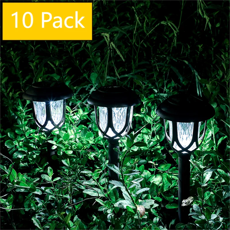10pcs Solar LED Lawn Lights with Water Ripple Design