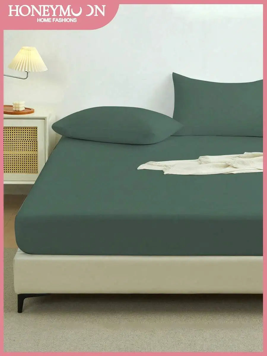 1PC Solid Color Fitted Sheet