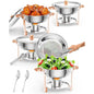 Chafing Dish Set for Buffet, 5QT, Food Warmer with Glass Lid & Holder