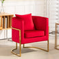 Mid-Century Velvet Accent Chair with Barrel Arms