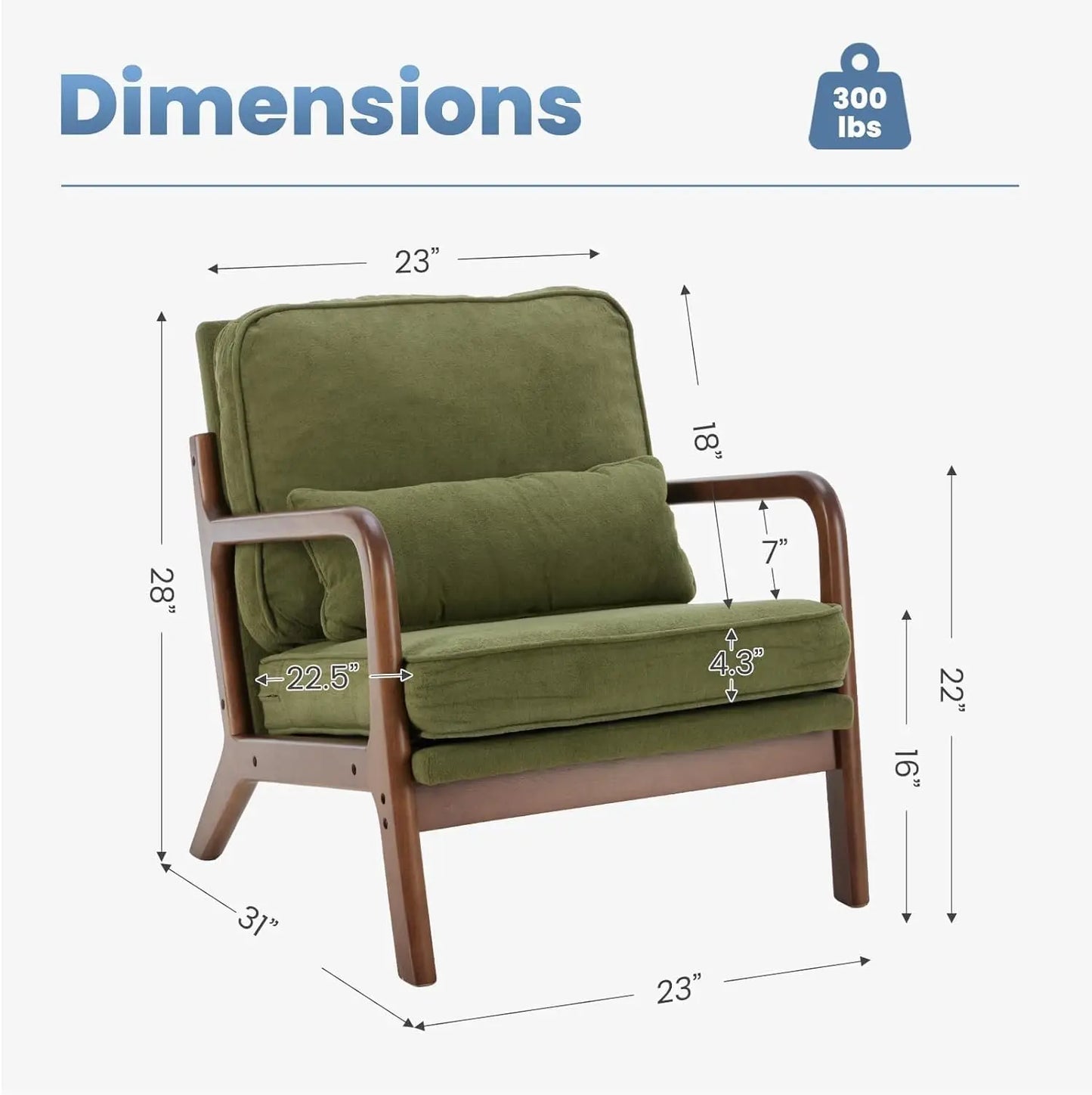 Mid Century Accent Chair, Modern Living Room Chairs