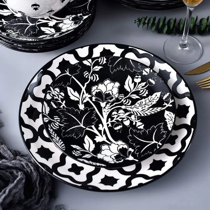 Set Ceramic Plates and Bowls for 4