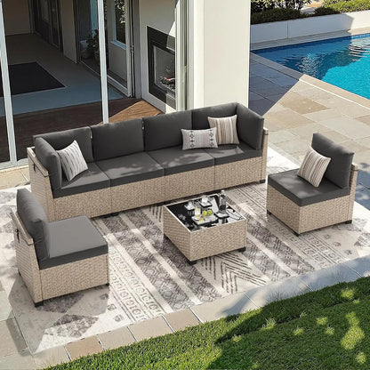 7-Piece Patio Furniture Set, Outdoor Sectional