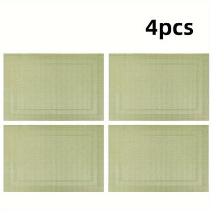 2/4pcs Green Placemat, Kitchen Table Mats