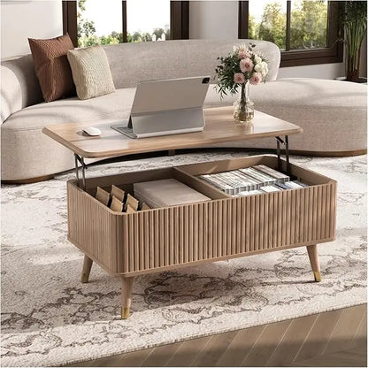 Lift Top Coffee Table with Storage, Mid Century Modern