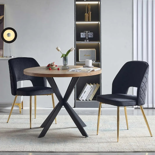 3-Piece Dining Table Set for 2 - 37-Inch Round Table and Chairs,