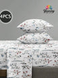 4-Piece Floral Microfiber Bedding Set