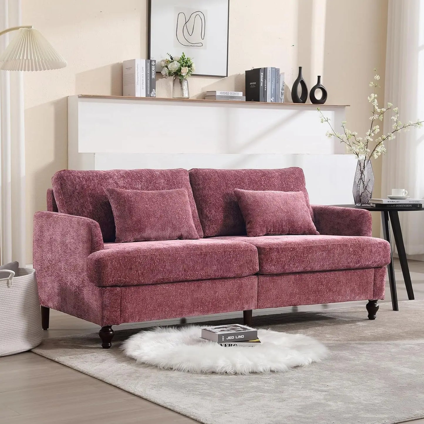 70 inch Loveseat Sofa, with Wood Legs