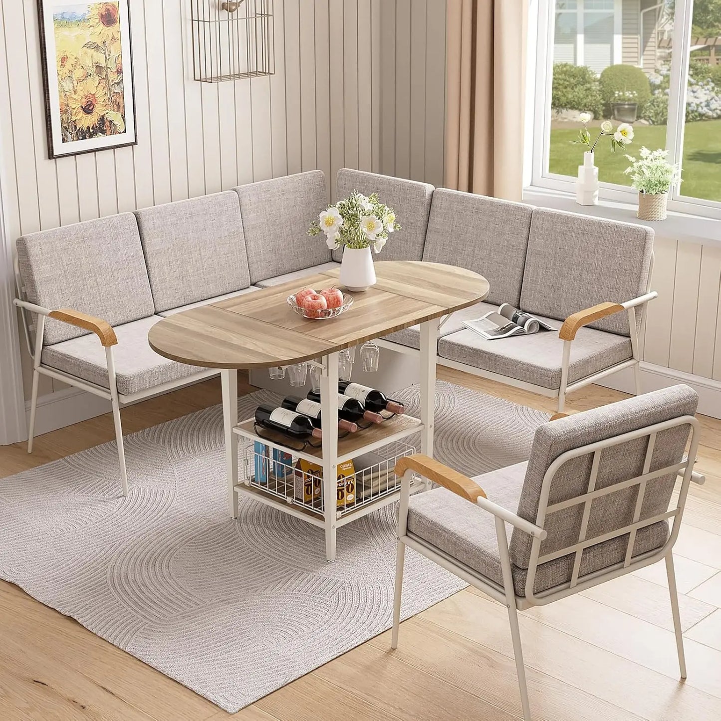 Corner Dining Set Folding Table 3pc, Customized