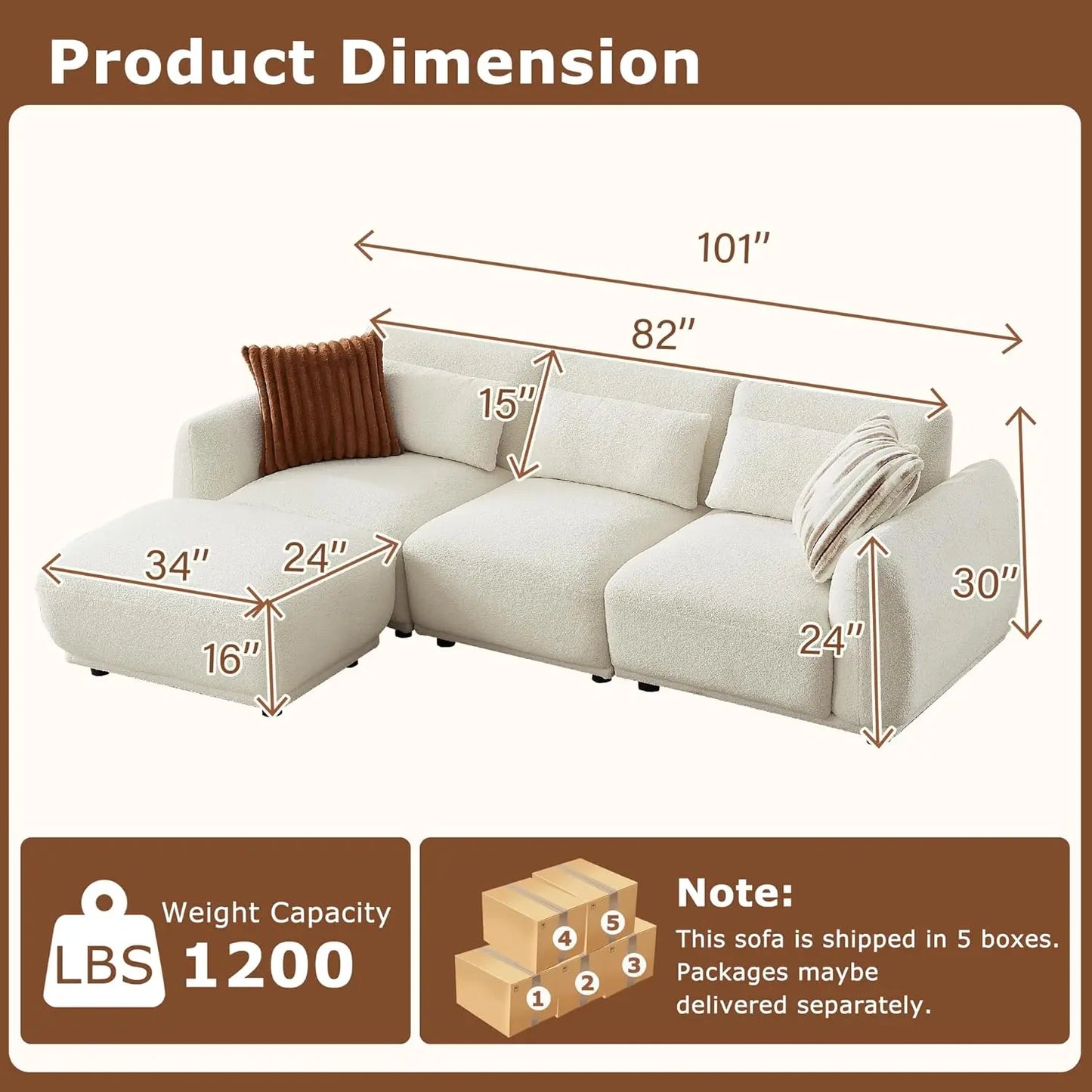 L Shaped Modular Sectional Couch