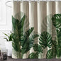 Linen Shower Curtain Long 72 W X 84 L Inch Tropical Green Leaf Shower Curtains Botanical Banana Monstera Leaf Palm Tree Waterpro