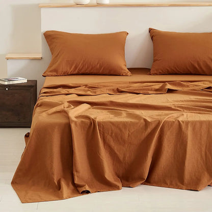 3/4Pcs Solid Color Belgian Linen Cotton