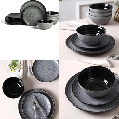 Ceramic Tableware Set12 Piece Stone Dinnerware Set