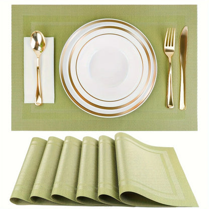 2/4pcs Green Placemat, Kitchen Table Mats