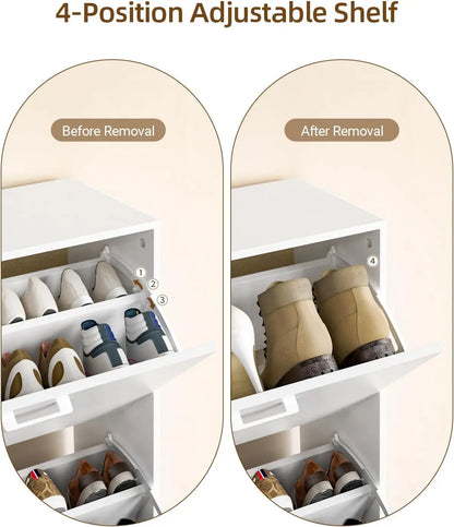 Shoe Cabinet with 2 or 3 Flip Drawers