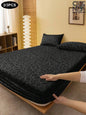 2/3pcs Khaki Striped Heart & Geometric Print Bedding Set